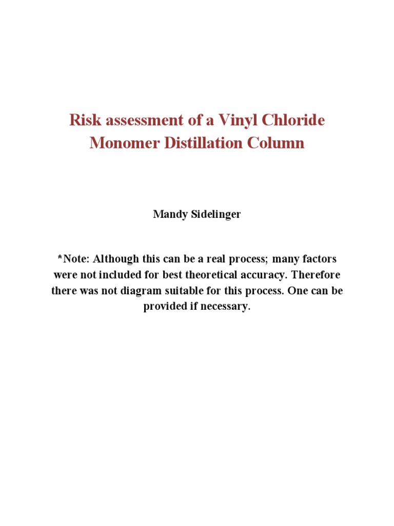 Risk Assessment of A Vinyl Chloride Monomer Distillation Column PDF