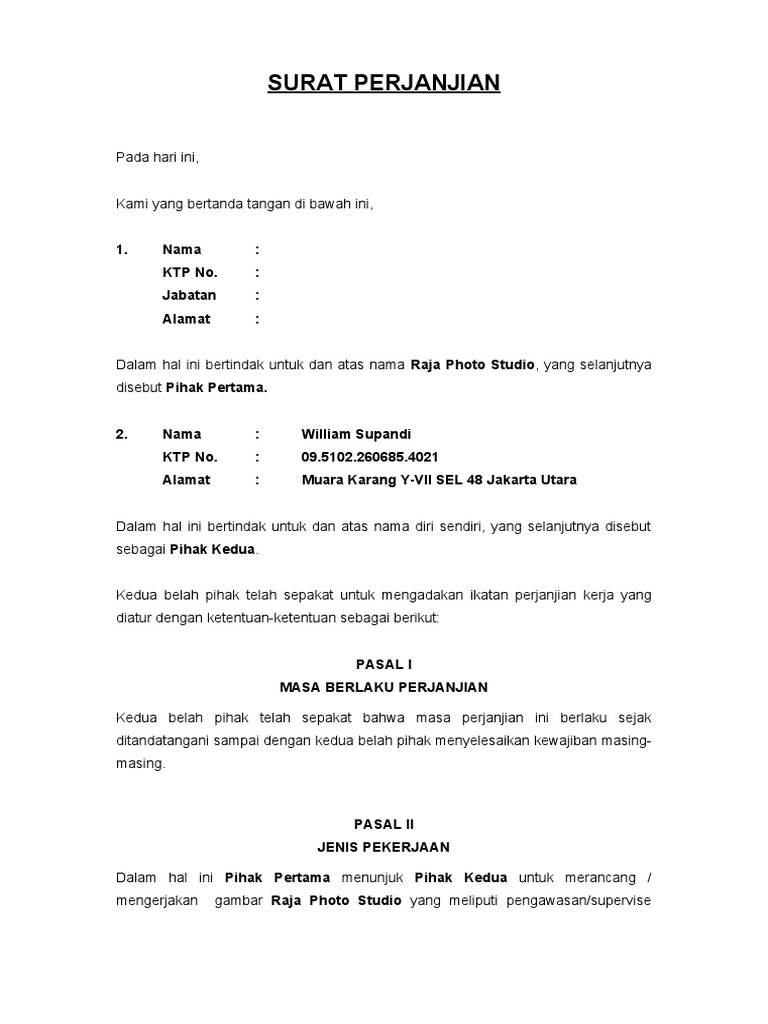 Surat Kontrak Design