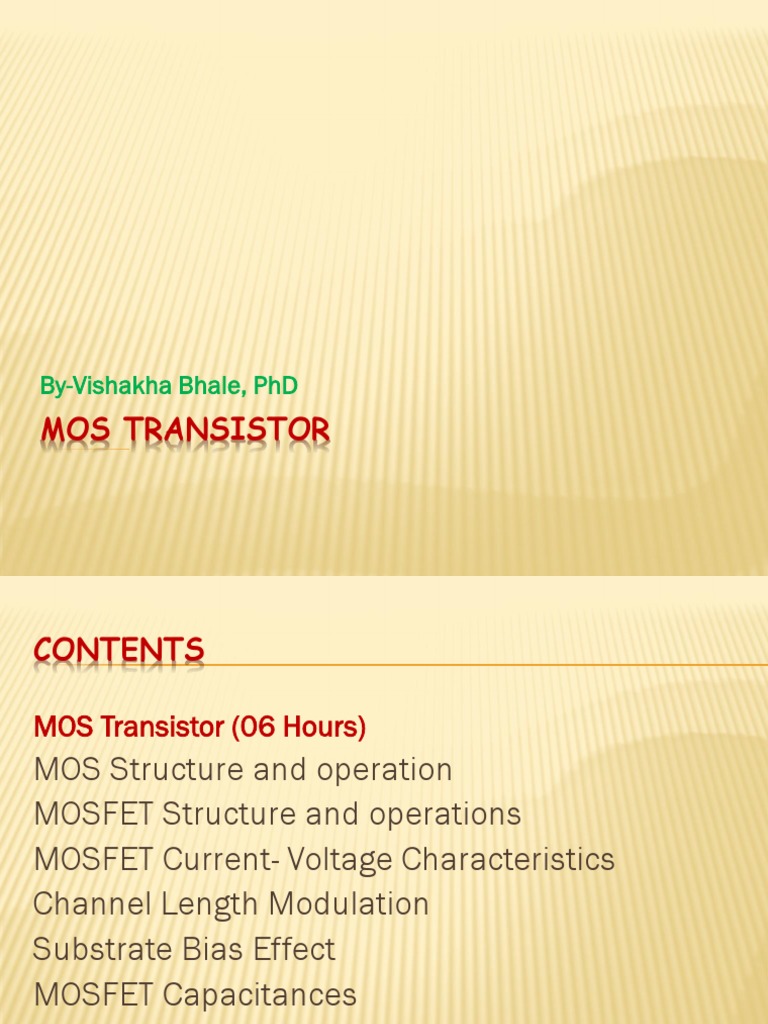 MOS Transistor PDF