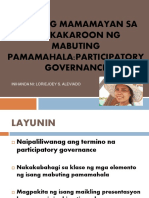 Pagsasagawa NG Participatory Governance