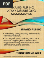 Report of Group 2 1 BSMA Wikang Filipino Atay Diskursong Makabayan