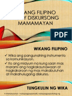 Report of Group 2 1 BSMA Wikang Filipino Atay Diskursong Makabayan