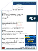 Quantitative Aptitude Practice Papers For IBPS Clerk Mains 2019 Solutions PDF