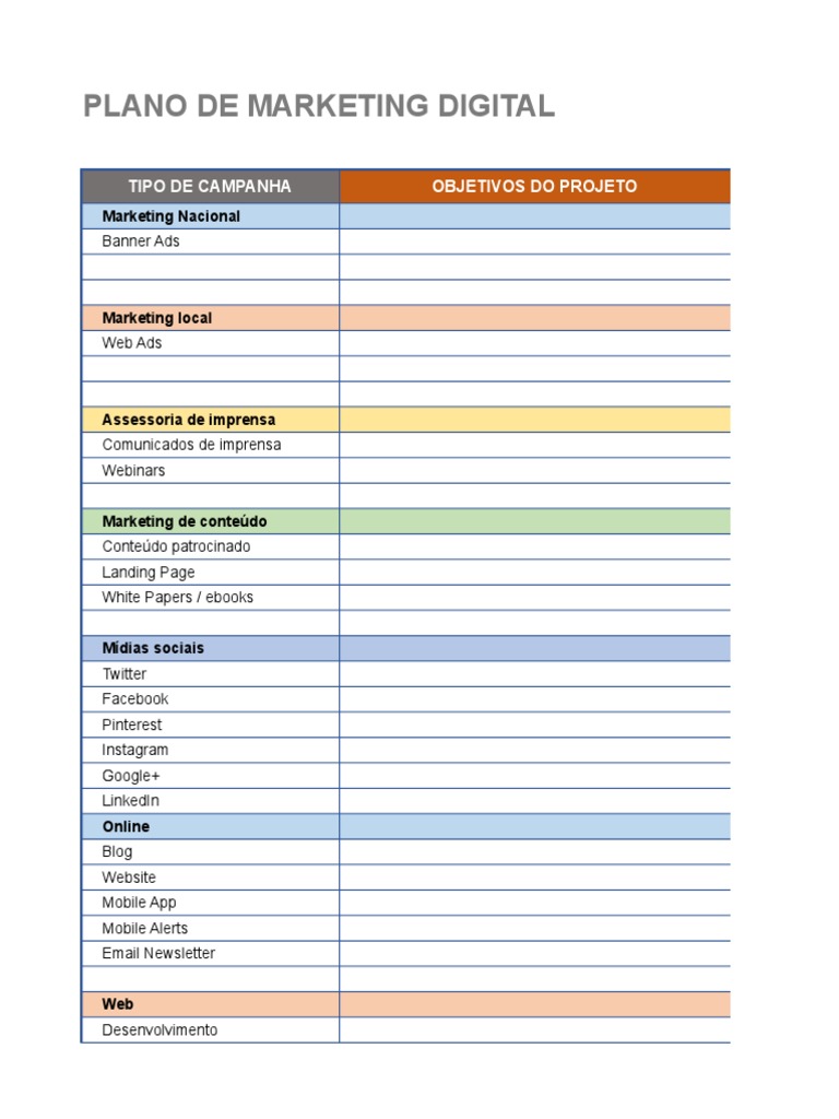Plano de Marketing Digital Completo | PDF | Carreira e Crescimento ...