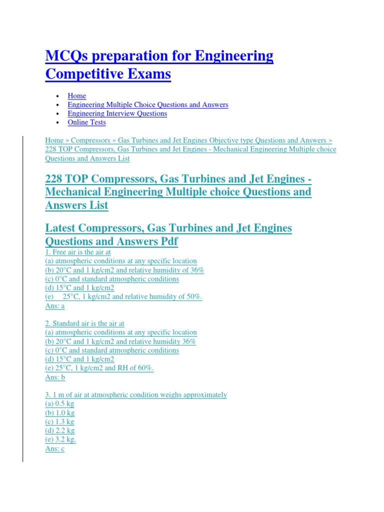 Compressor Gas Turbine Pdf