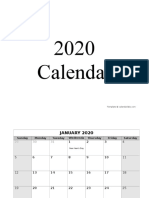 2020 Monthly Us Holidays Calendar