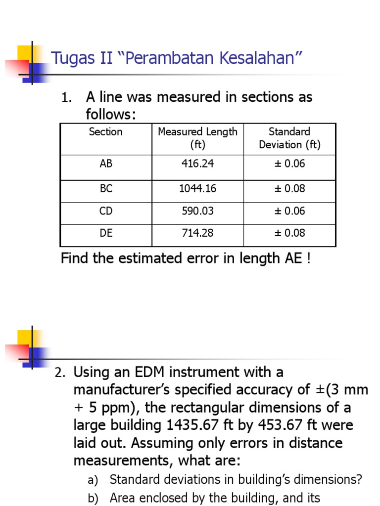 Estimating Measurement Errors in Lengths | PDF | Science & Mathematics ...