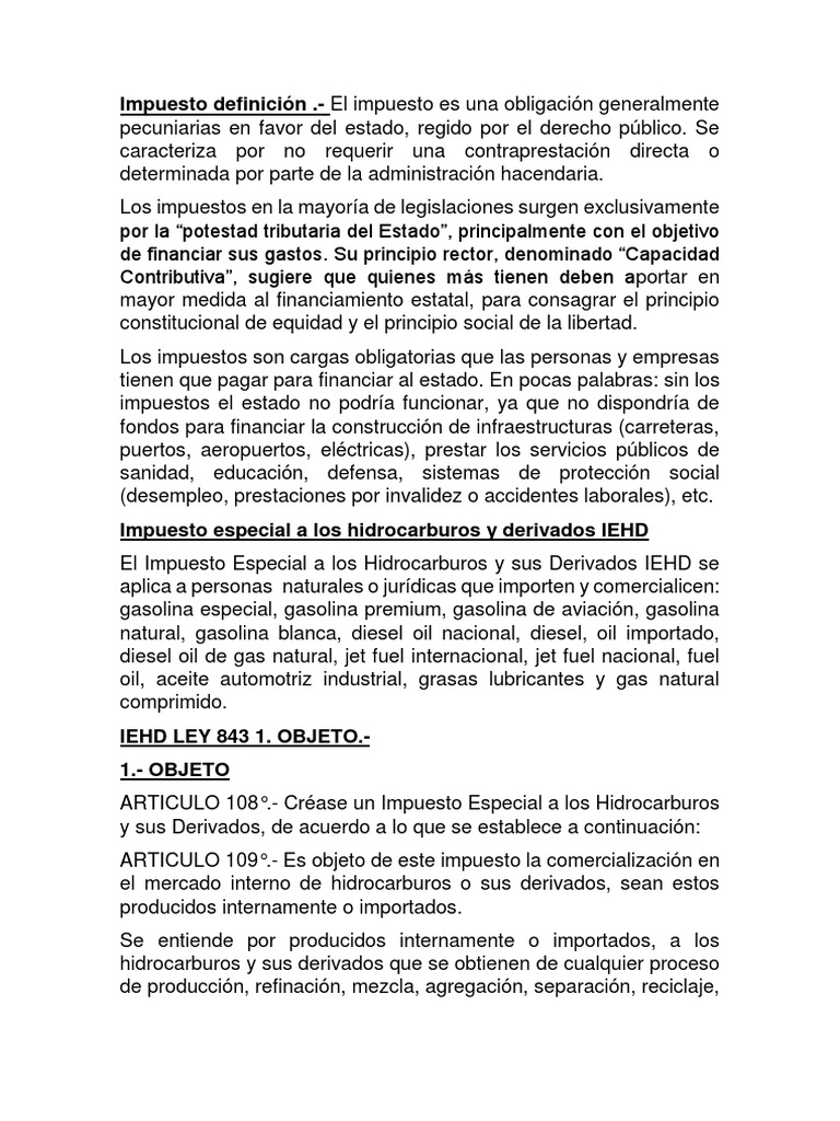 Impuesto Especial a Hidrocarburos en Bolivia | PDF | Impuestos | Economias