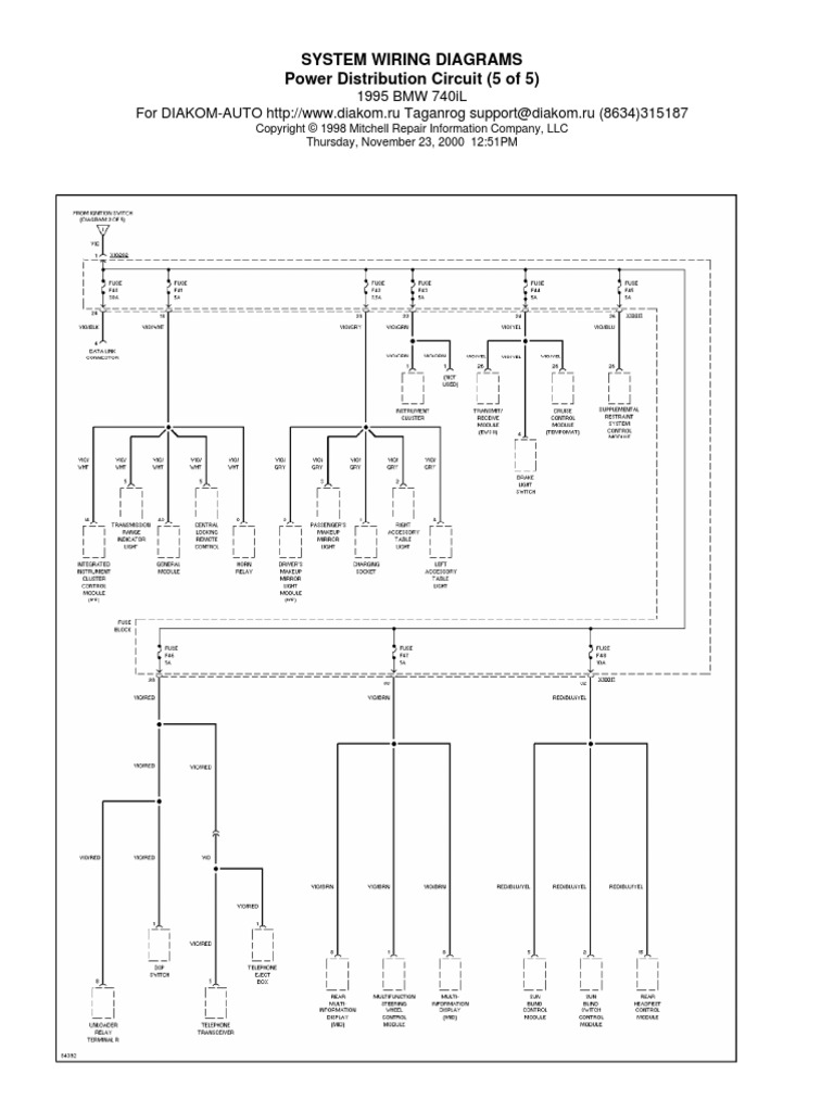 BMW E38 Schematic Power Distribution 5 | PDF