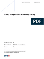 Erstegroup Responsible Financing Policy