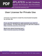 OneNote Templates - User License For Private Use