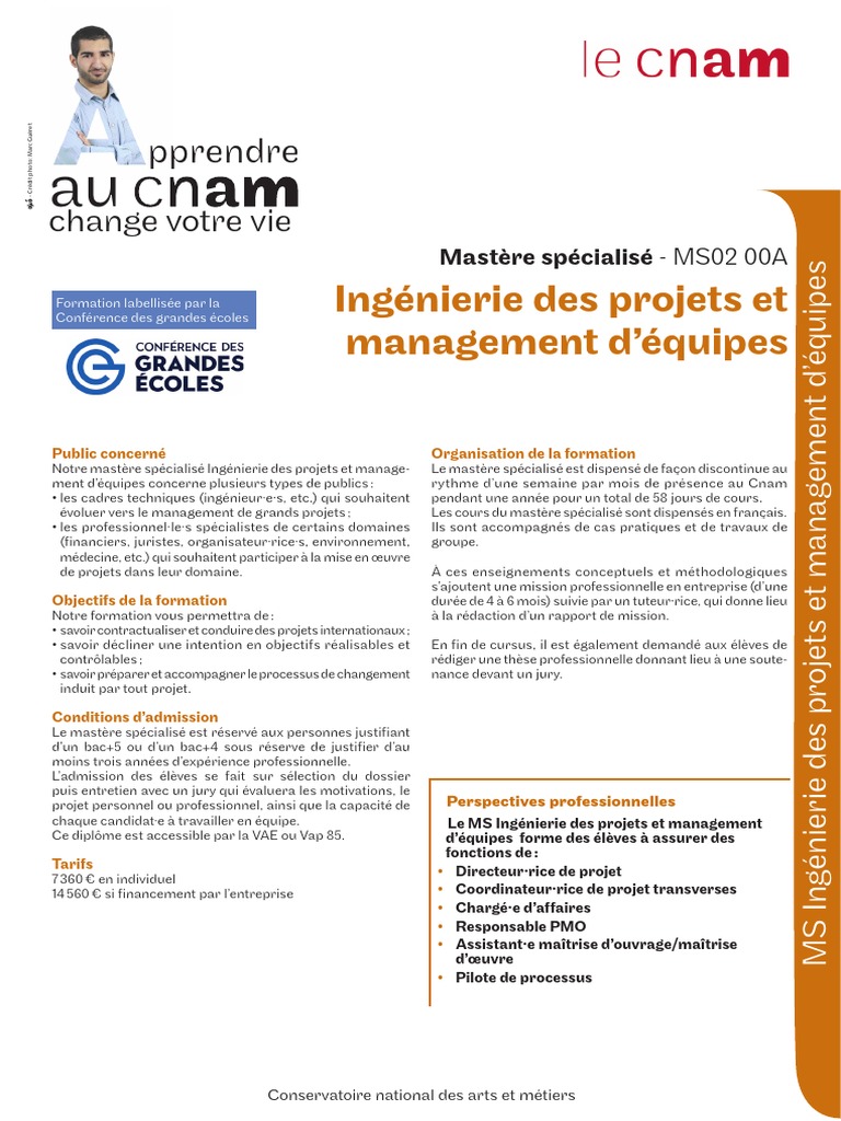 Cnam MS PDF | PDF | Enseignement supérieur