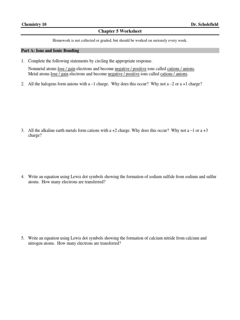 Ionic Compounds and Nomenclature Worksheet | PDF | Ion | Ionic Bonding