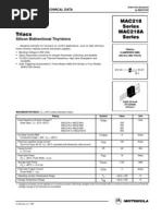 Thyristor MOTOROLA 2N6399 - Composant électronique Neuf D'origine France