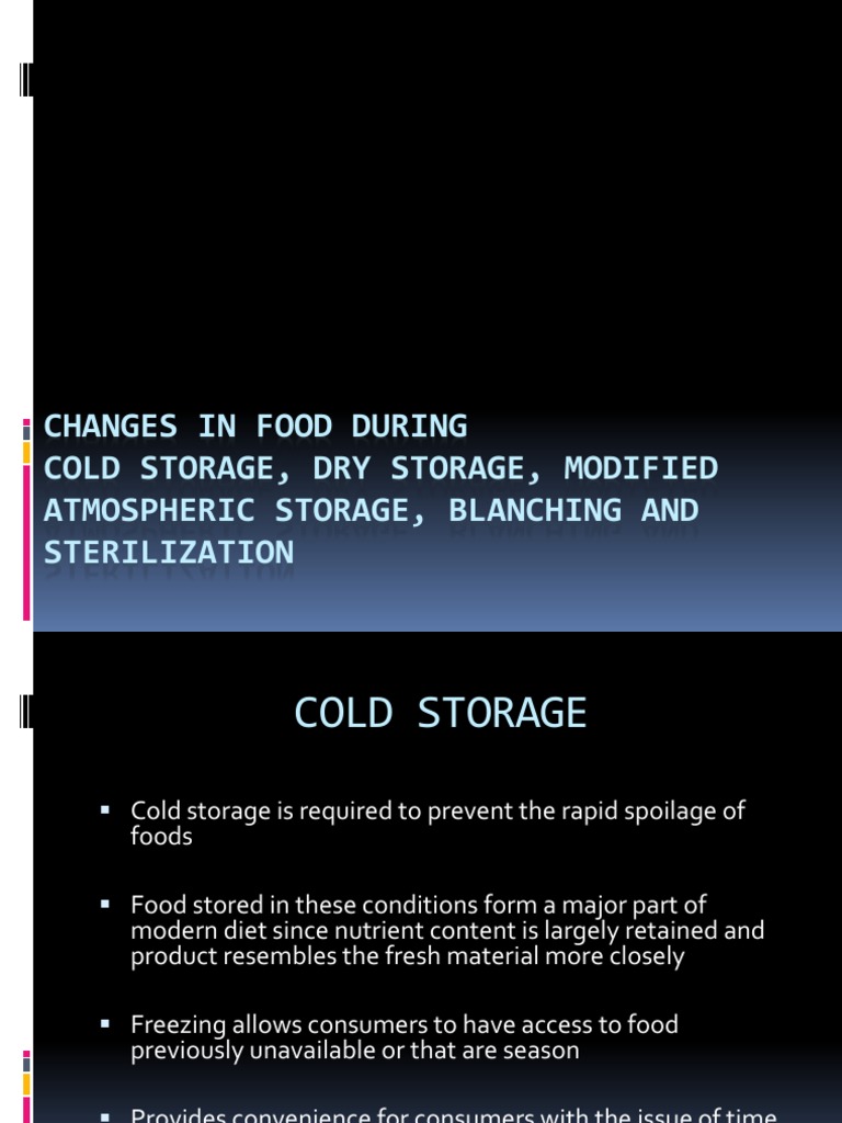Changes in Food During PDF Refrigeration Food Preservation