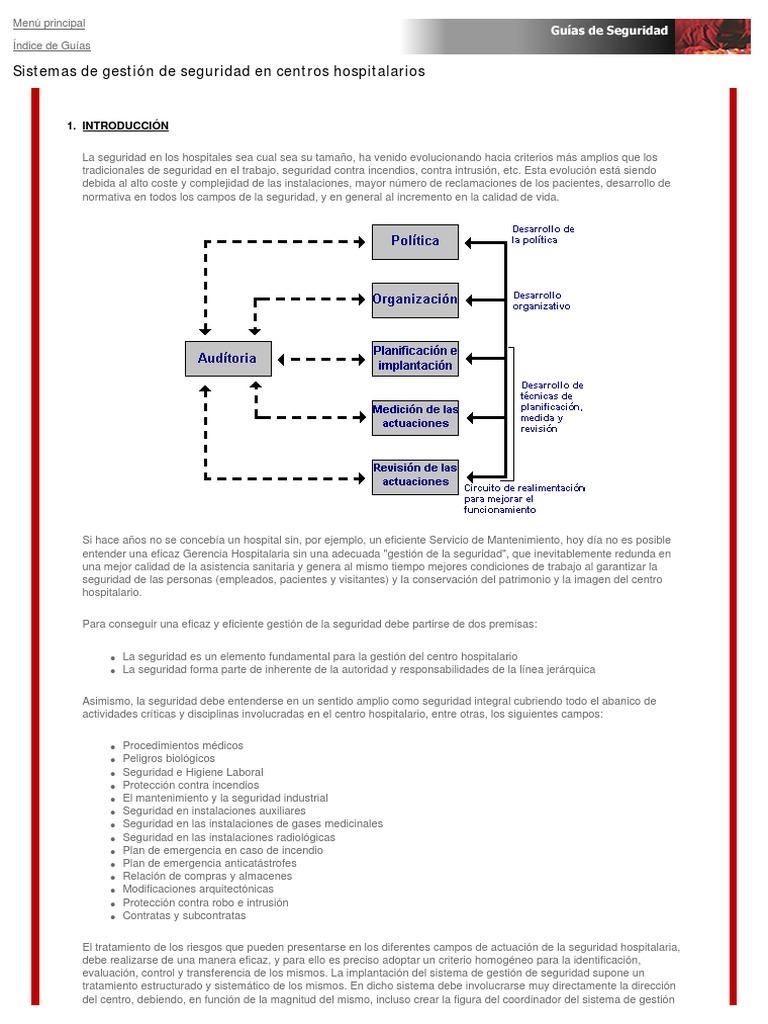 Gestión de Seguridad en Hospitales | PDF | Hospital | Planificación