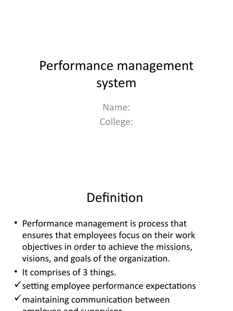 Performance Management System | PDF