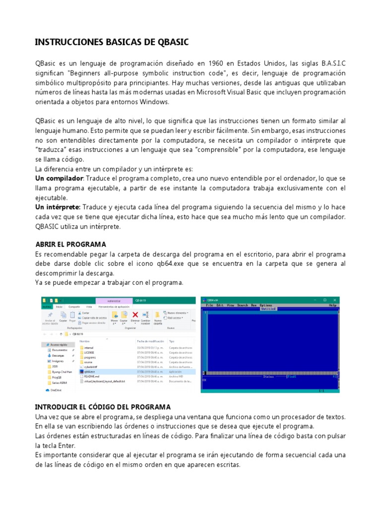 Instrucciones Básicas de QBASIC | PDF | Programa de computadora ...