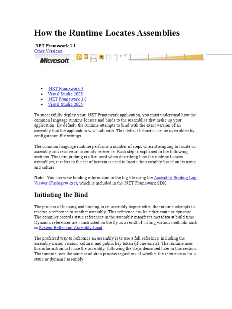 Understanding Assembly Binding in .NET | PDF | Microsoft Visual Studio ...