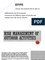 Risk Management of Outdoor Activities