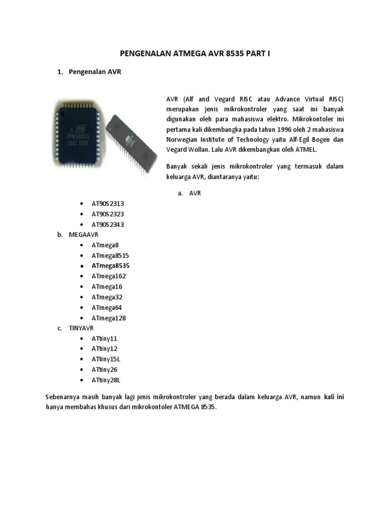 Pengenalan AVR ATMEGA 8535 Part I | PDF
