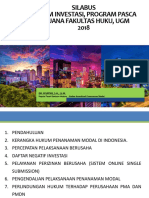 Hukum Investasi - Pendahuluan 2018, 24 Agustus 2018