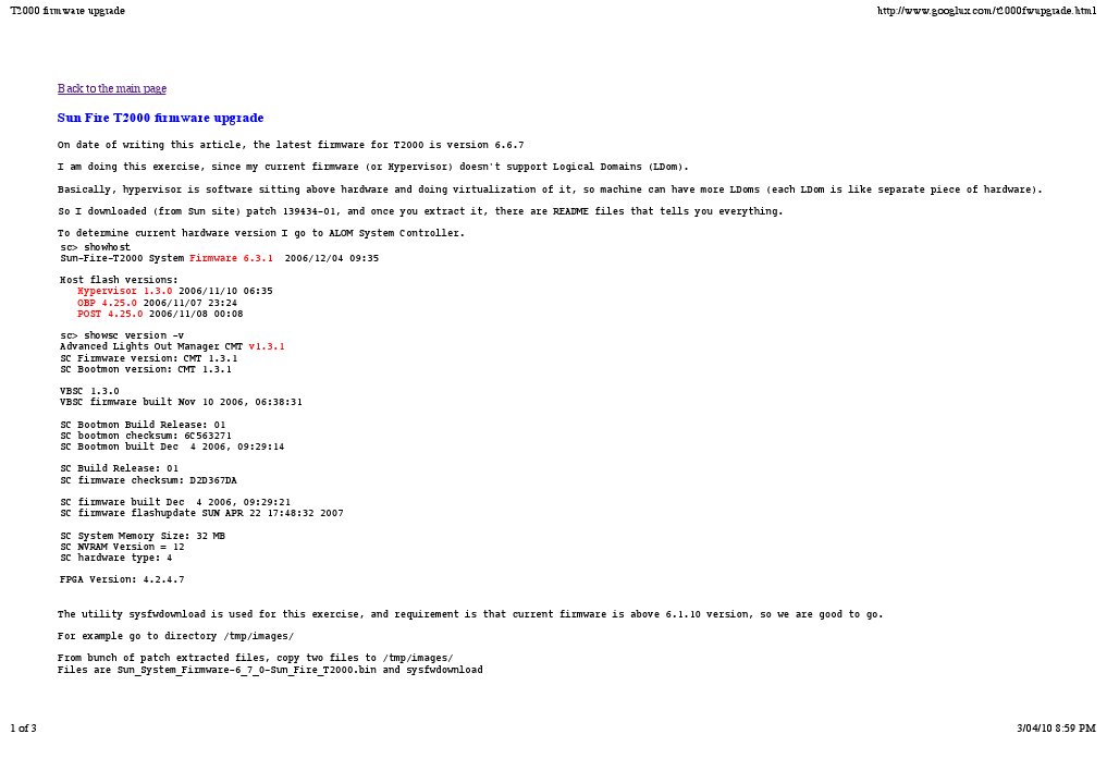 T2000 Firmware Upgrade Guide | PDF | Virtualization | Operating System ...