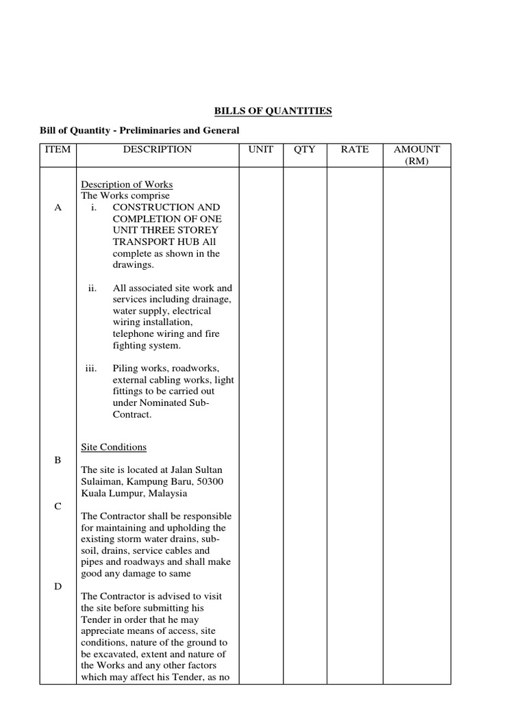 BQ and Project Management | PDF | Project Management | Road Surface