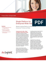 Single Platform For Enterprise-Wide Visibility: Product Brief: Arcsight Esm