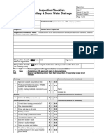 Inspection Checklist: Sanitary & Storm Water Drainage