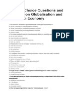 Multiple Choice Questions and Answers On Globalisation and The Indian Economy