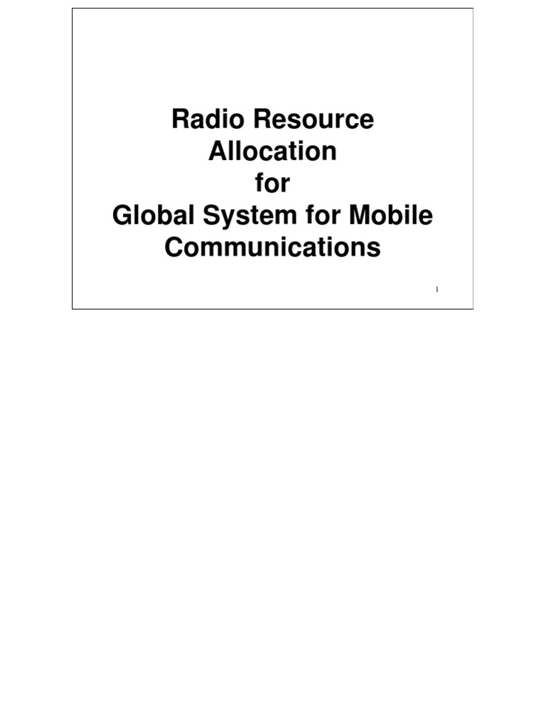 GSM Radio Resource Allocation Strategies | PDF | General Packet Radio ...