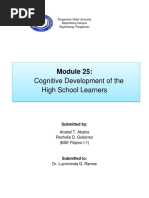 Cognitive Development of the High School Learners