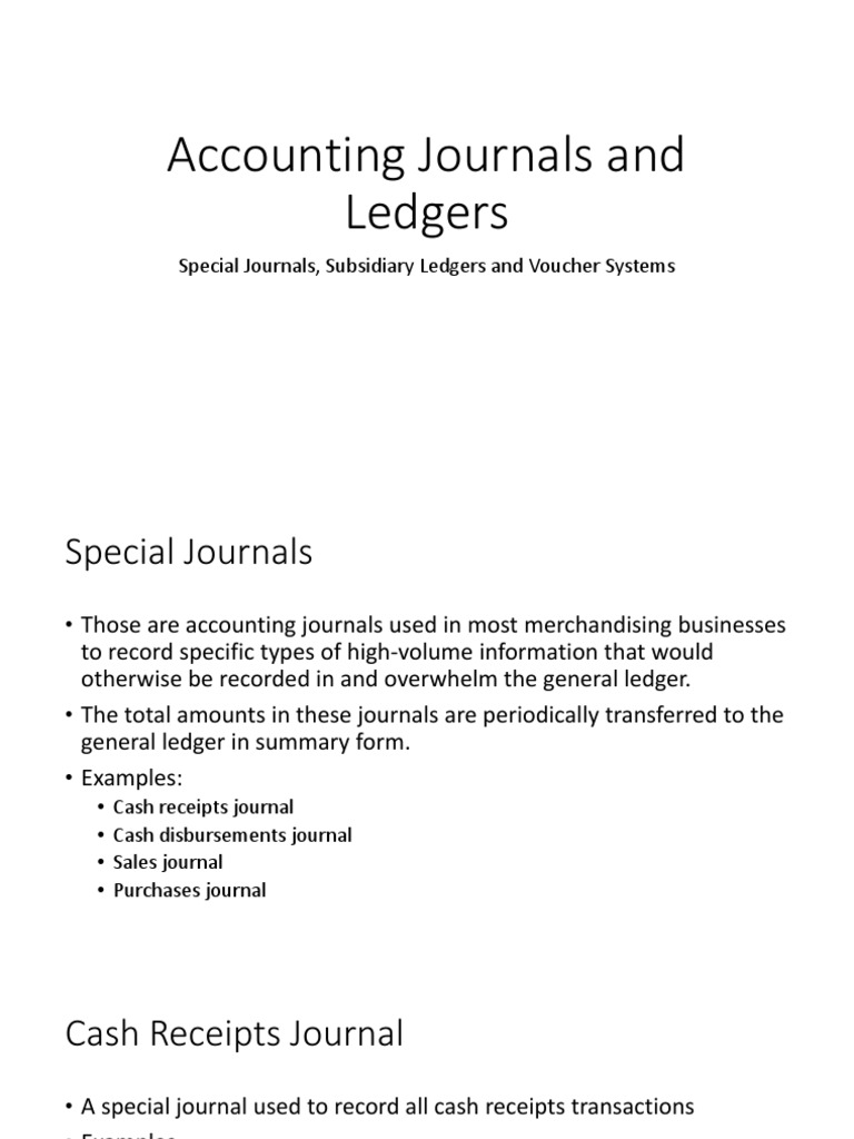 Accounting Journals and Ledgers | PDF