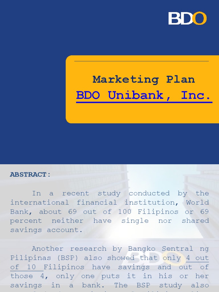 BDO Unibank Marketing Strategy Overview | PDF