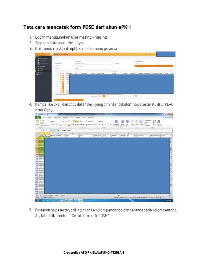 Cara Cetak Form PDSE di ePKH | PDF