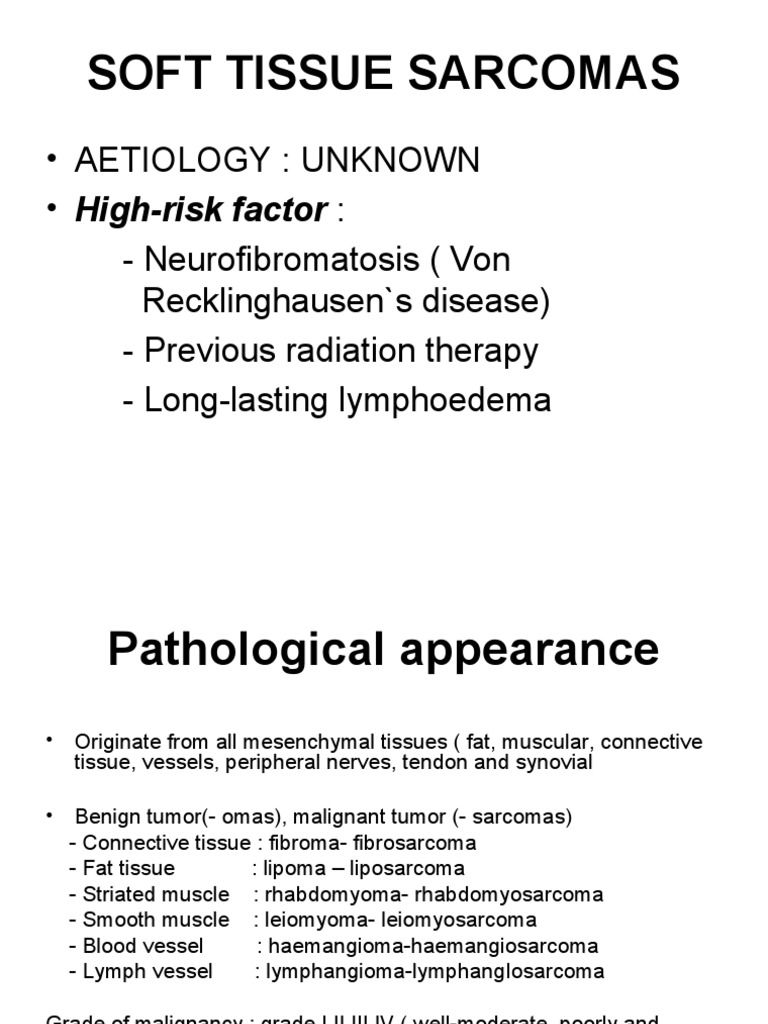 Soft Tissue Aetiologies, Pathological Presentations