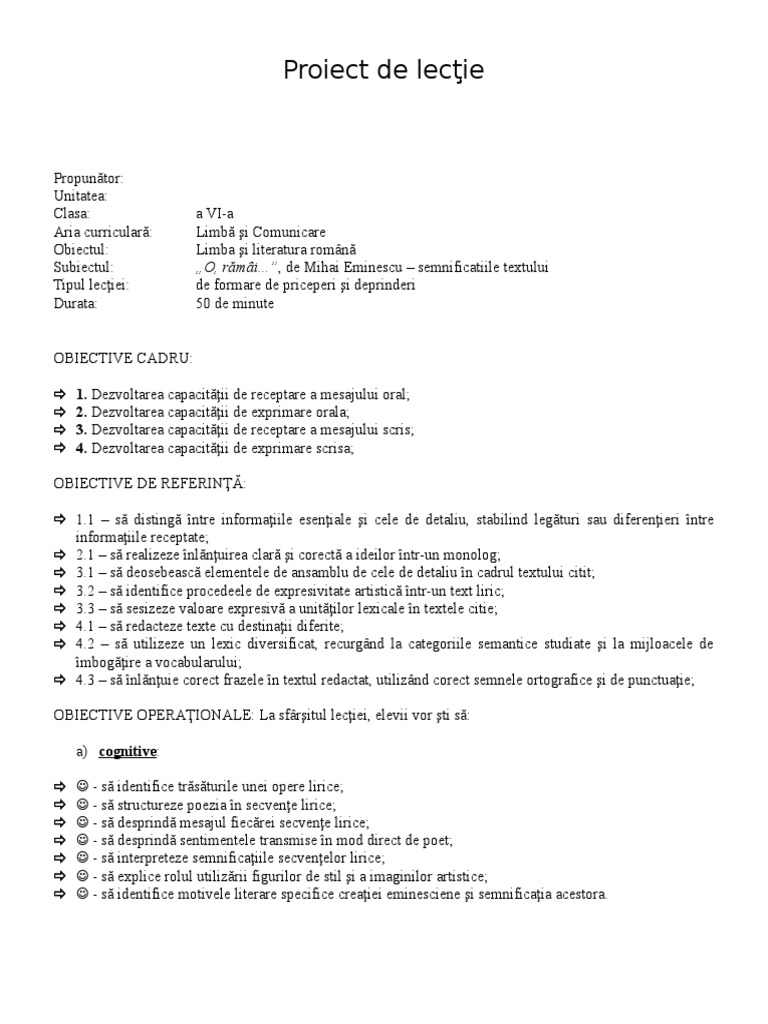 0 Ramai Proiectdidactic | PDF