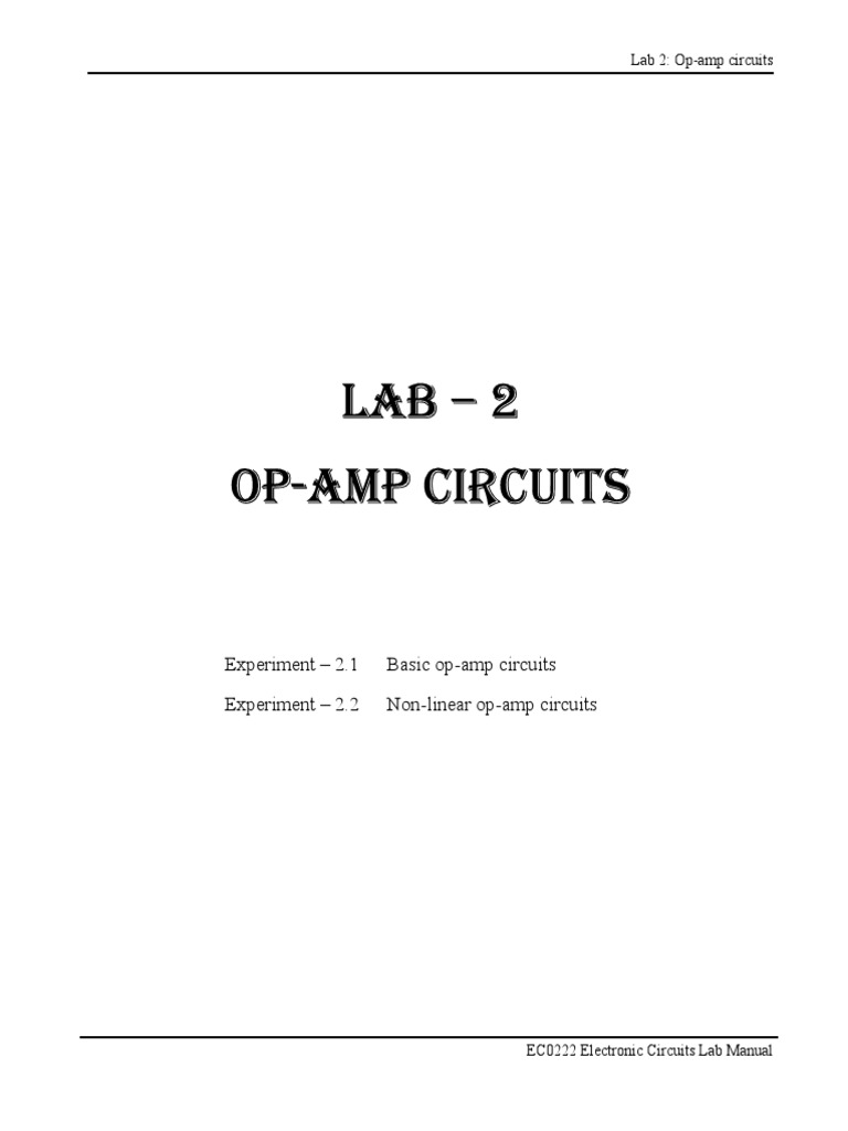 Amp Circuits PDF | PDF | Operational Amplifier | Amplifier
