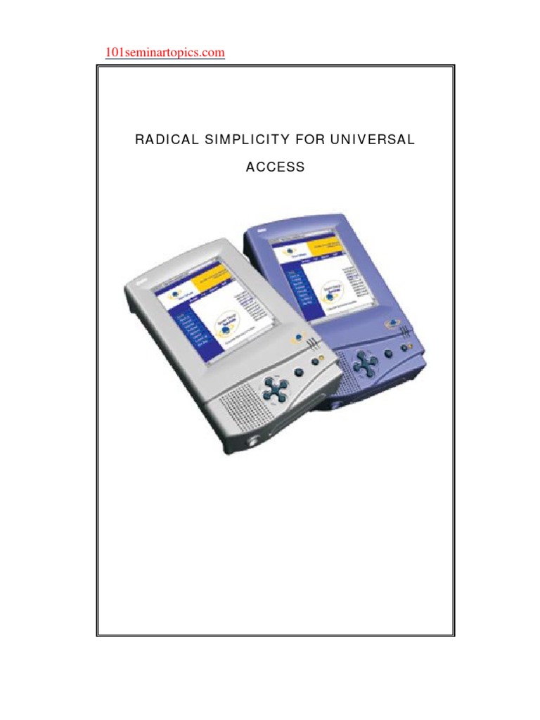 Radical Simplicity For Universal Access | PDF | Smart Card | Computer ...
