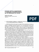 EXCESO RITUAL MANIFIESTO Y GARANTÍA CONSTITUCIONAL DE LA DEFENSA EN JUICIO
