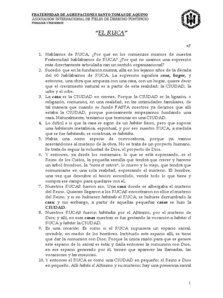 Significado y esencia del RUCA | PDF | eucaristía | Dios