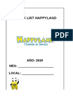 Check List Happyland 2019