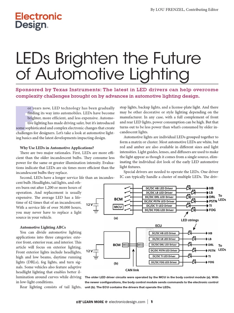 Automotive LEDs Continue | PDF | Light Emitting Diode | Headlamp