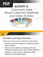 Activity 5 Commonly Used Blood Collection Additives and Order of Draw