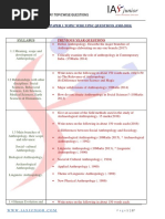 Upsc Mains Questions Anthropology Paper 1 Topicwise