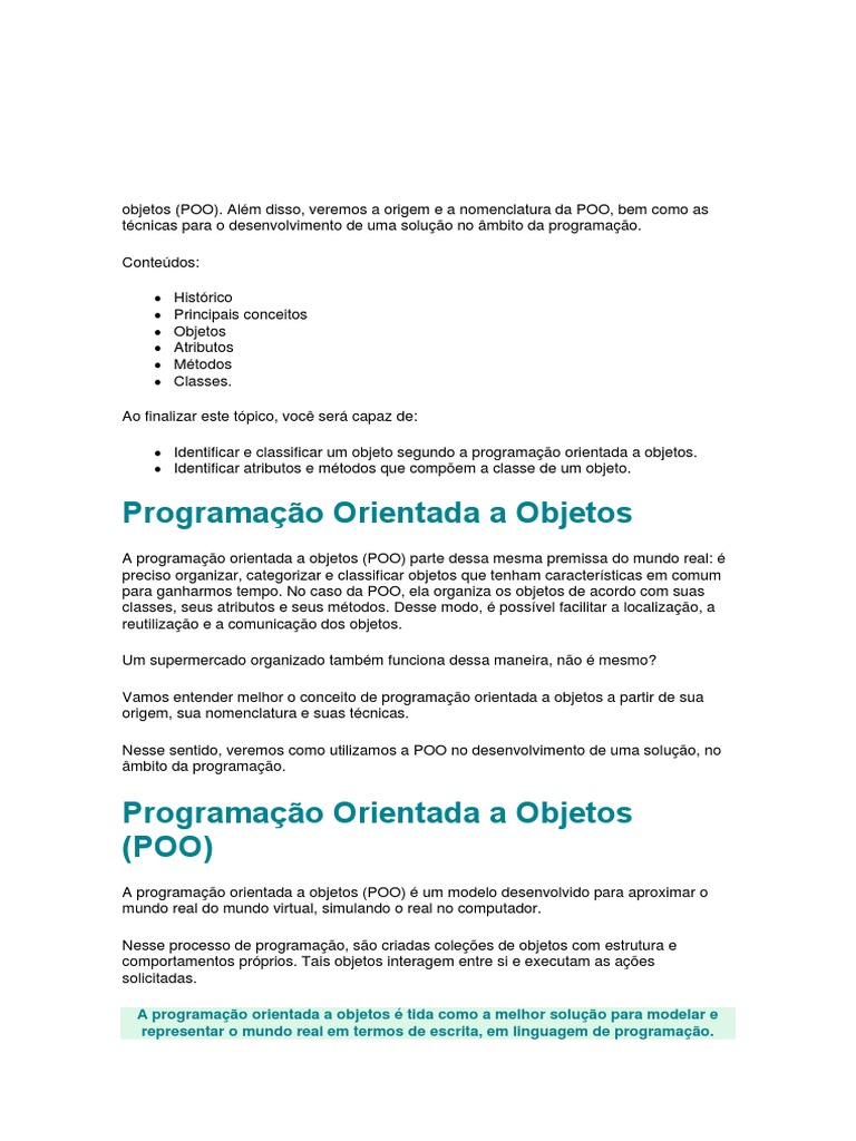 Conceitos Fundamentais de POO | PDF | Programação orientada a objetos ...