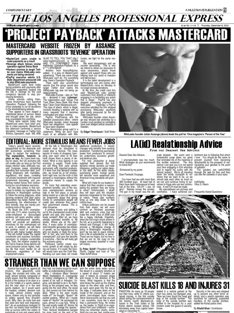 LA Pro Express Issue 1 14, FINAL v.1 PDF Wiki Leaks Master Card