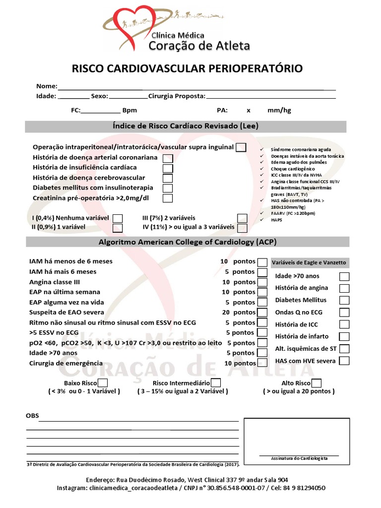 Risco Cardio. | PDF | Insuficiência Cardíaca | Coração