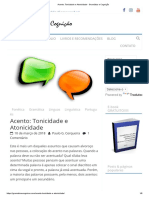 Acento - Tonicidade e Atonicidade - Gramática e Cognição